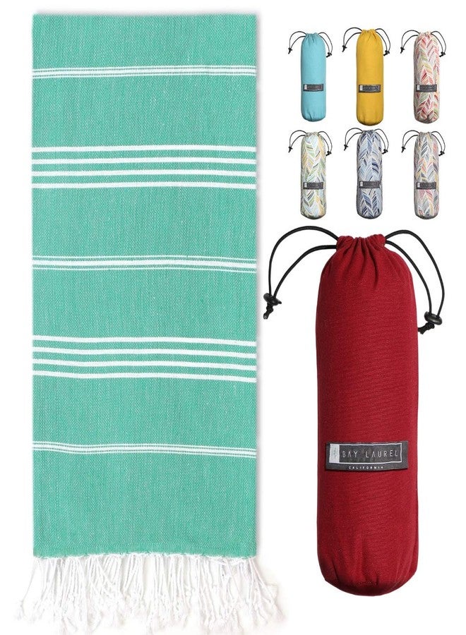 BAY LAUREL Turkish Beach Towel with Travel Bag 39 x 71 Quick Dry Sand Free Lightweight Large Oversized Towels Light - Image 1